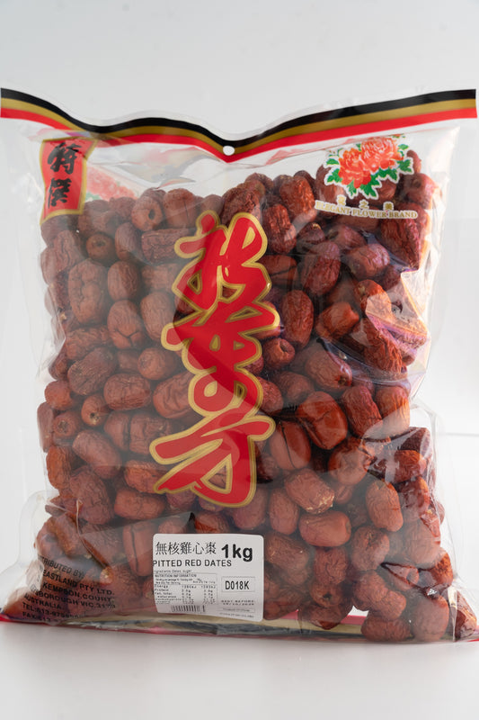 D018K  - Dried Red Dates 1kg - 25 bags / 1CTN