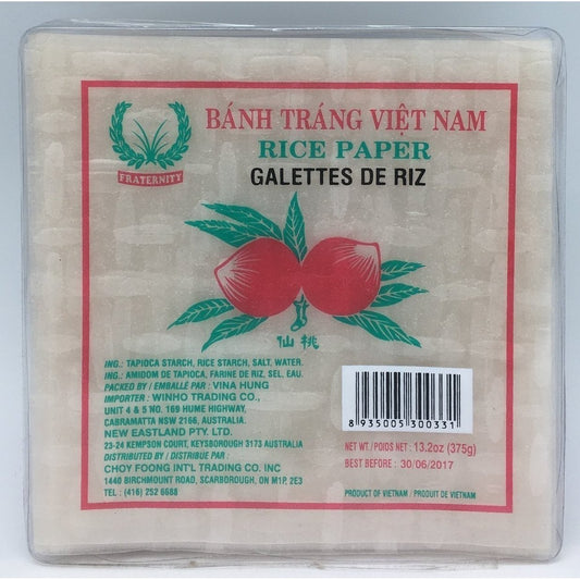 D200 Fraternity Brand - Rice Paper 375g - 36 box / 1 CTN - New Eastland Pty Ltd - Asian food wholesalers