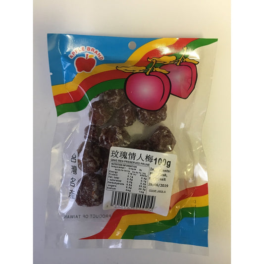 J002LS Apple brand - Qing Ren Preserved Prune 100g - 10 packet / 1 Bag - New Eastland Pty Ltd - Asian food wholesalers