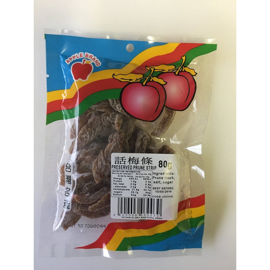 J003NS Apple brand -Preserved Prune Strip 80g - 10 packet / 1 Bag - New Eastland Pty Ltd - Asian food wholesalers