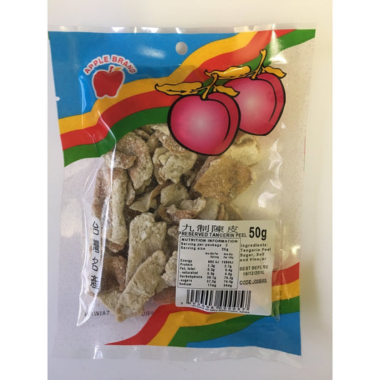 J005MS Apple brand - Preserved Tangerin Peel 50g - 10 packet / 1 Bag - New Eastland Pty Ltd - Asian food wholesalers