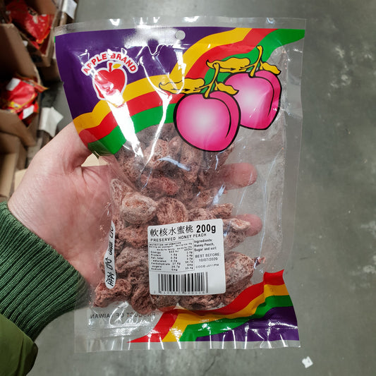 J011PM Apple  brand - Preserved Honey Peach 200g - 10 packet / 1 Bag - New Eastland Pty Ltd - Asian food wholesalers