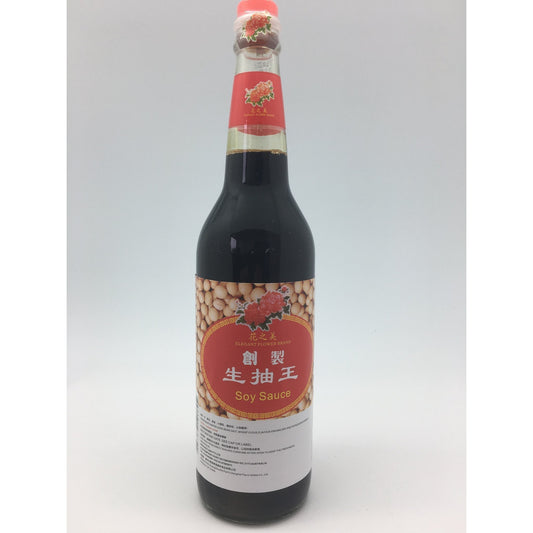 S062M Elegant Flower Brand - Soy Sauce 600ml -  12 bot / 1ctn - New Eastland Pty Ltd - Asian food wholesalers