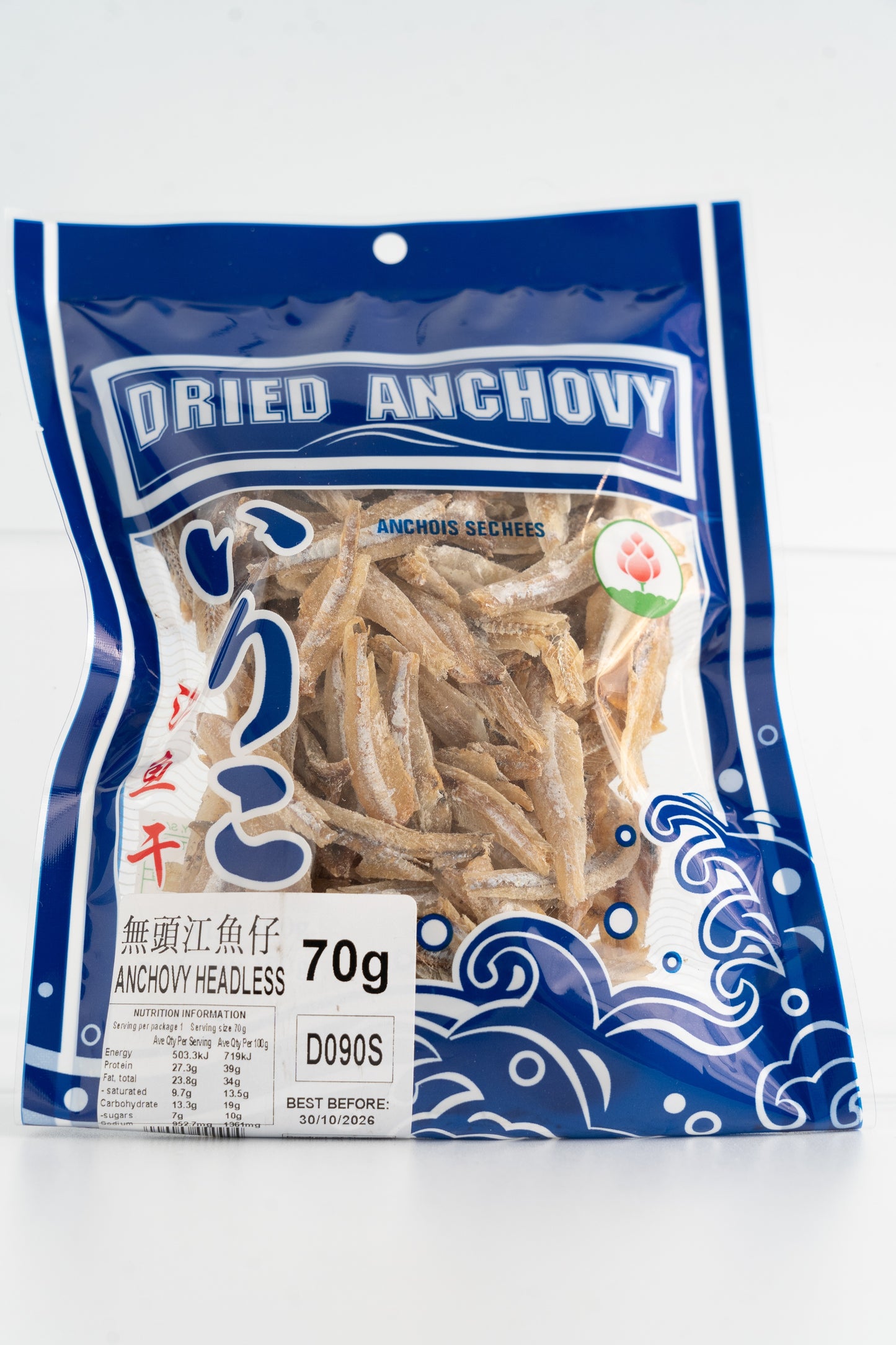 D090S New Eastland Pty Ltd - Anchovy Headless 70g - 50 bags / 1 CTN