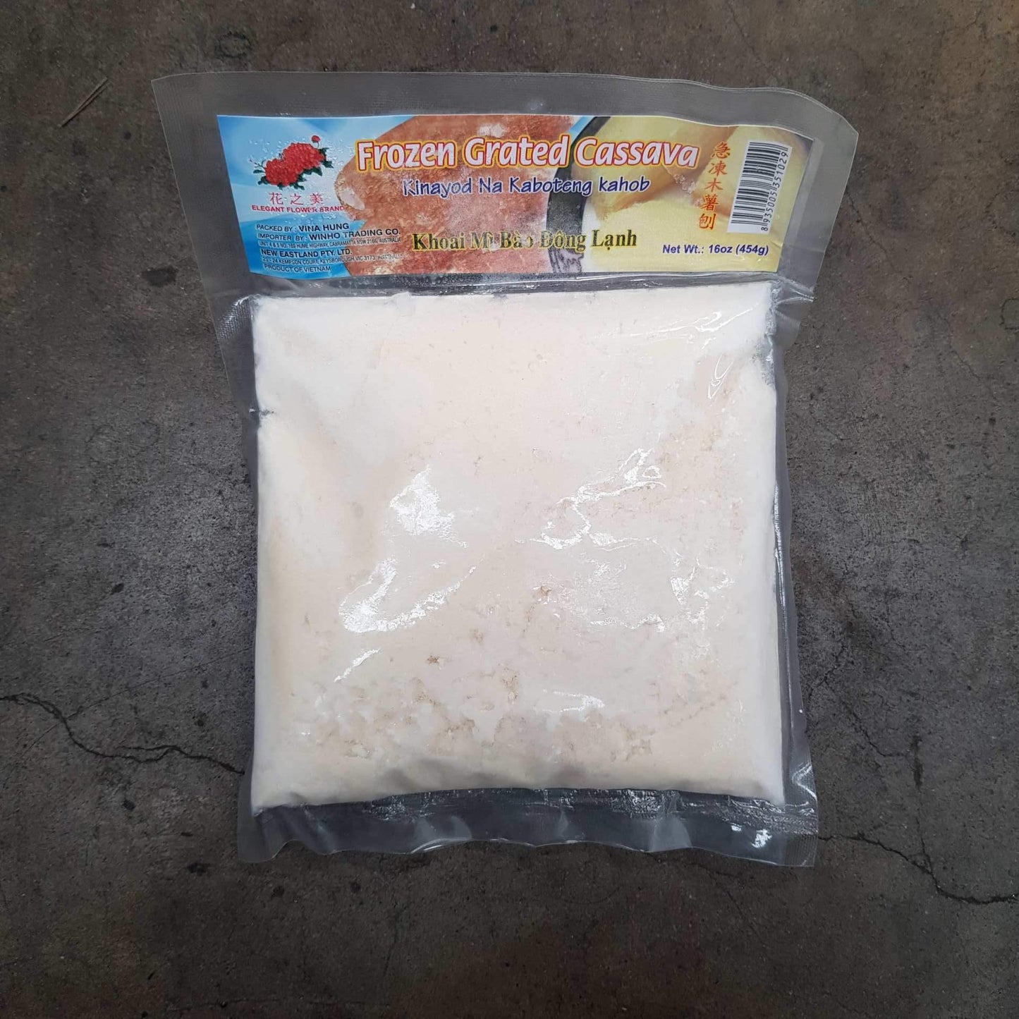 F001G Elegant Flower Brand Frozen Grated Cassava 454g -30PKT / 1 CTN - New Eastland Pty Ltd - Asian food wholesalers