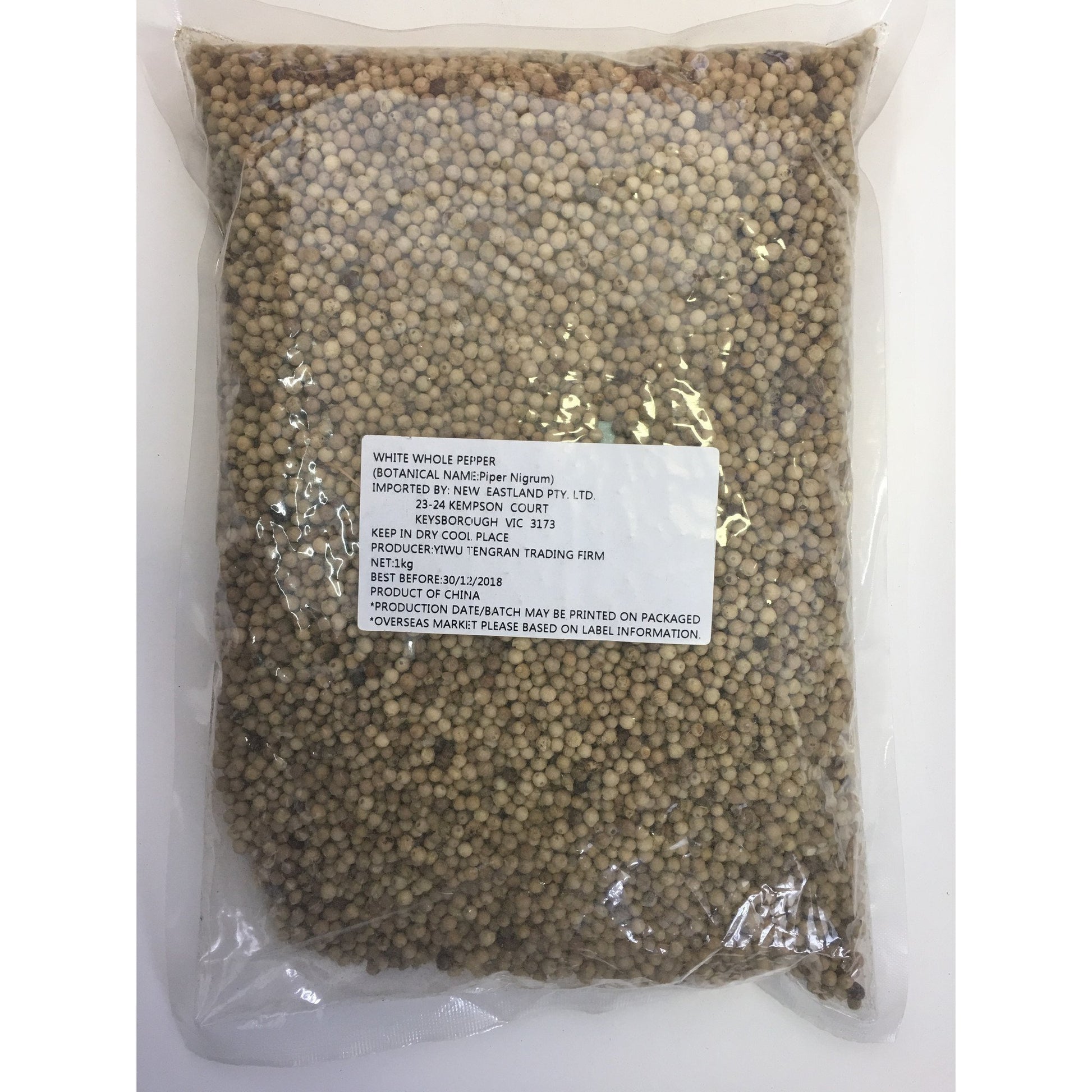 PD044B New Eastland Brand - Whole White Pepper 1kg -  25 bags / 1CTN - New Eastland Pty Ltd - Asian food wholesalers